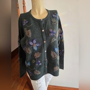 Vintahe Talbots Embroidered Cardigan